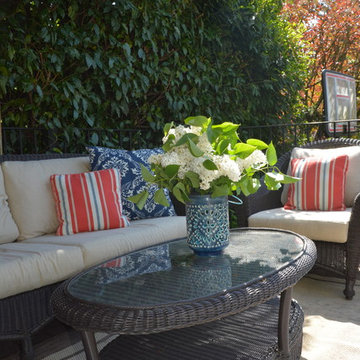 Backyard Patio - Red and Blue Cushions