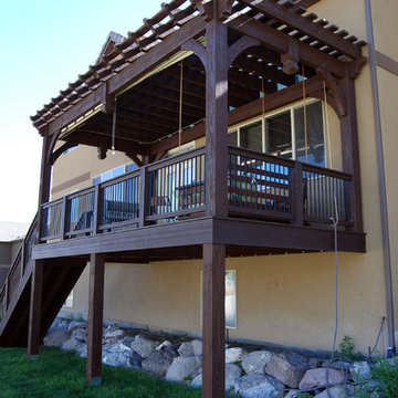 Backyard Timber Deck, Stairs and Attached Pergola