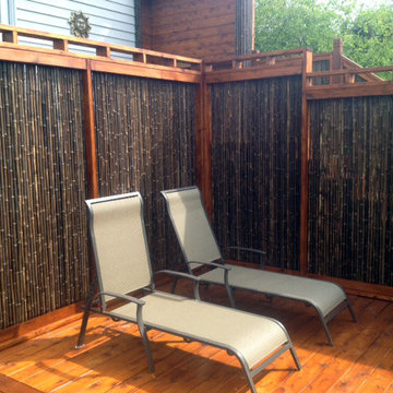 Bamboo Fencing, black privacy screen