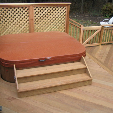 Basking Ridge Ipe and Cedar Deck with Hot Tub