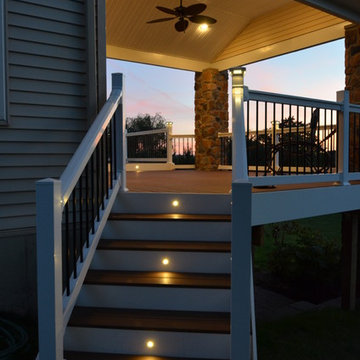 BC&L Custom Deck with Roof and Beautiful Lighting