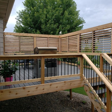 Beautiful Privacy Wall above Deck Railing on Raised Deck
