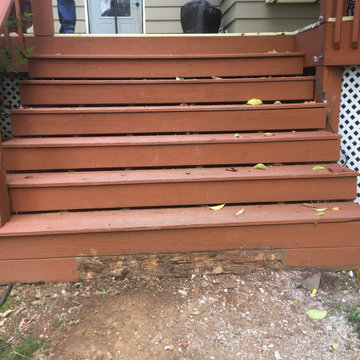 Before picture of deck steps.