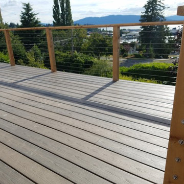 Bellingham Bay View Home Deck Remodel using LUX Cable Railing Hardware and Cable