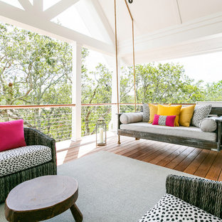 Idées déco pour un toit terrasse sur le toit bord de mer avec une extension de toiture.