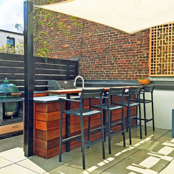 Boerum Hill Rooftop Terrace with Custom Outdoor Kitchen
