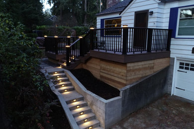 Deck - mid-sized contemporary deck idea in Seattle with no cover