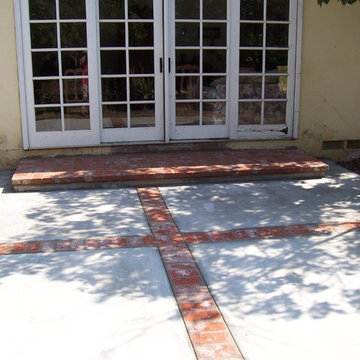 Brick landing and patio