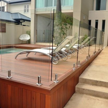 Brisbane Pool Deck Glass Balustrade Stainless Steel Spiggots
