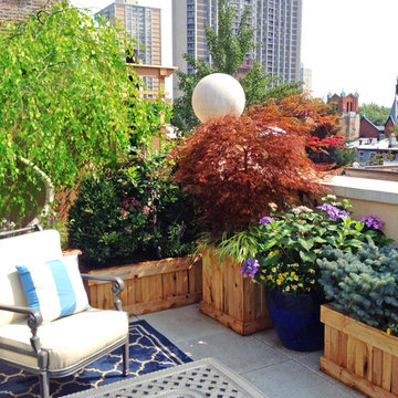 Brooklyn, NYC Terrace: Roof Garden, Deck, Patio, Planter Boxes, Seating, Rug