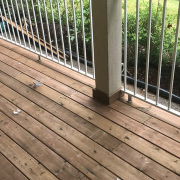 Brown Pressure treated decking surface with border