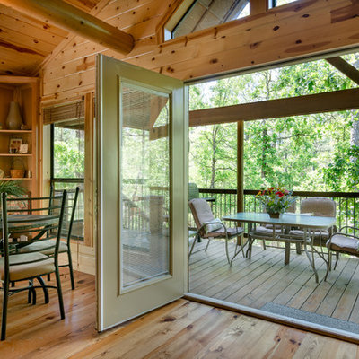 Inspiration for a rustic deck remodel in Oklahoma City