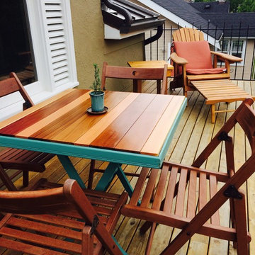 Cedar soffits and deck