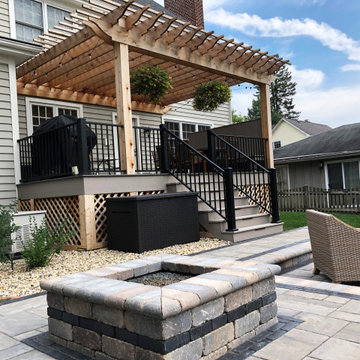 Clarendon Hills Composite Deck With Pergola & Paver Patio