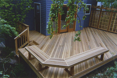 Inspiration for a mid-sized timeless backyard deck remodel in Seattle with no cover