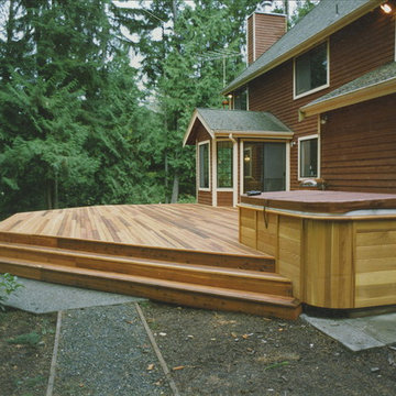 Clear vertical grain cedar deck, custom