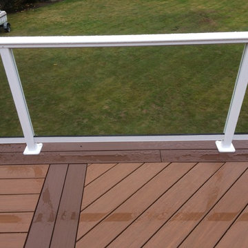 Clearview Railing , Composite Deck & Stamped Patio