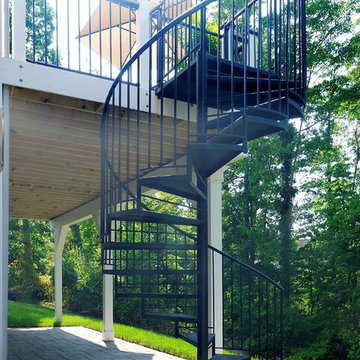 Clifton Deck with Spiral Staircase & PVC-Wrapped Columns