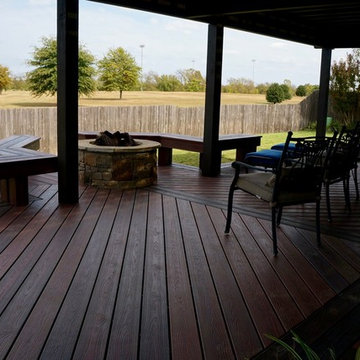 Composite Deck and Fire Pit with a View in Broken Arrow, OK