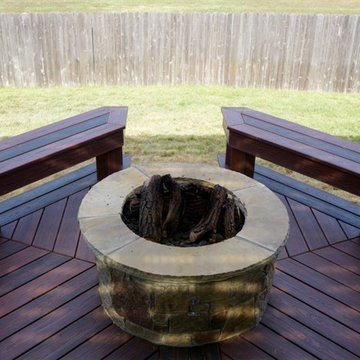Composite Deck and Fire Pit with a View in Broken Arrow, OK