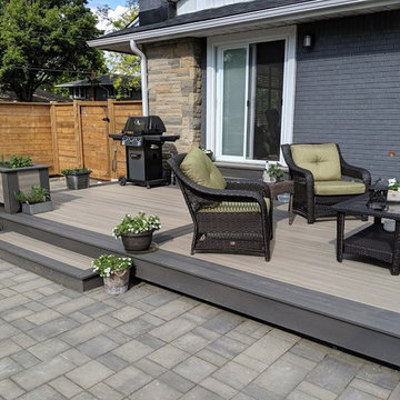 composite deck with contrasting frame