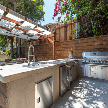 Concrete Outdoor Kitchen & Outdoor Dining | Wrightwood Residence | Studio City,