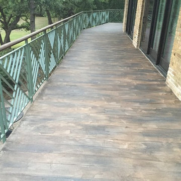 Concrete overlay and staining wood pattern