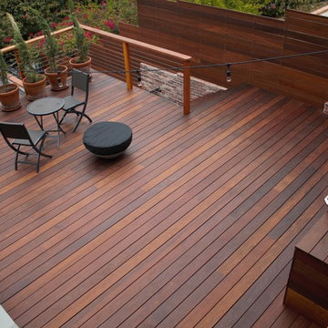 Contemporary Modern backyard pool deck