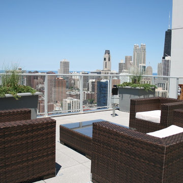 Contemporary Outdoor Roof Top with Skyline View
