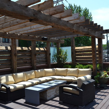 Contemporary Outdoor Space with Reclaimed Timber Pergola
