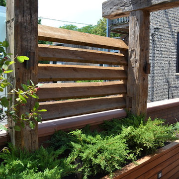 Contemporary Outdoor Space with Reclaimed Timber Pergola