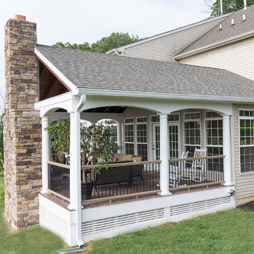 Covered Deck with Fireplace