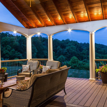 Covered Deck with Fireplace