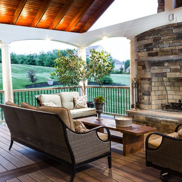 Covered Deck with Fireplace