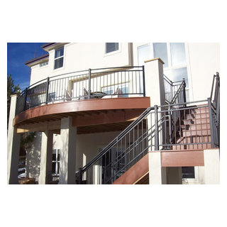 Custom Curved Deck with Iron Railings and - Contemporary - Deck ...