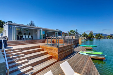 Example of a large trendy backyard dock design in San Francisco with no cover