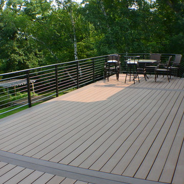Custom Deck with Rain Trough System and Roll-a-Way Screens