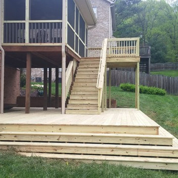 custom deck with screen porch