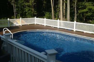 Inspiration for a small backyard pool remodel in Boston