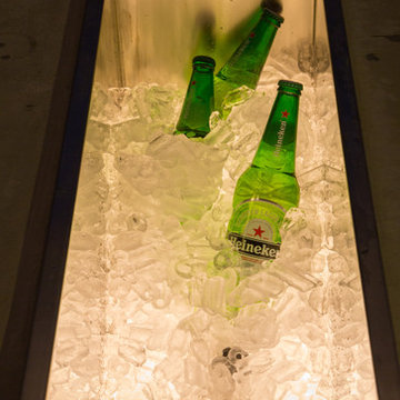 Custom Made Concrete Table with Built In Ice Tray, Hong Kong