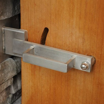 Custom stainless steel lower level door lever