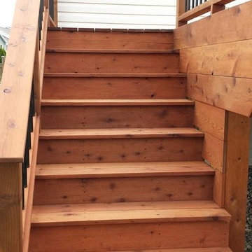 Deck & Staircase Wood with Cable Rail in Wisconsin
