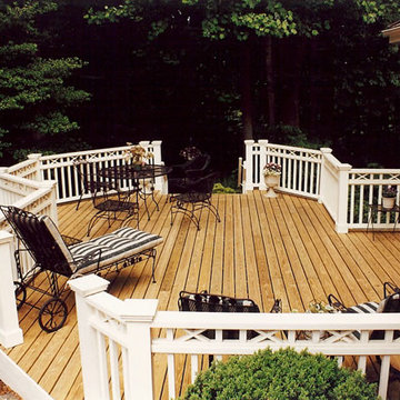 Deck and White Picket Railing