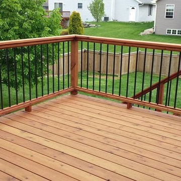 Deck in Madison WI built with sustainably harvested California Redwood