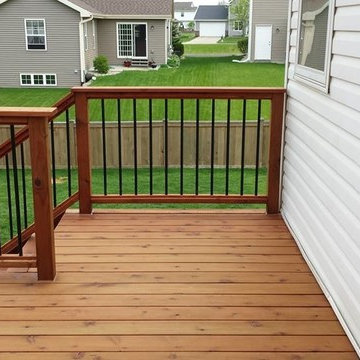 Deck in Madison WI built with sustainably harvested California Redwood