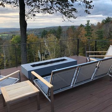 Deck Railing with black cables