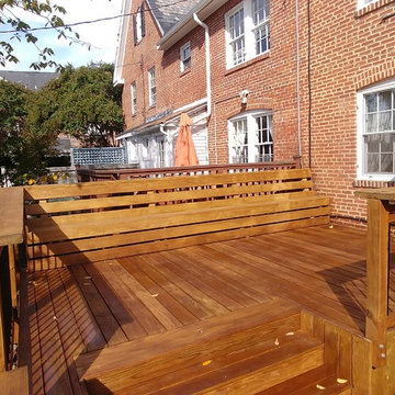 deck refacing with benches and bar tops