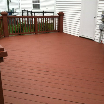 Deck Restoration w/red solid stain
