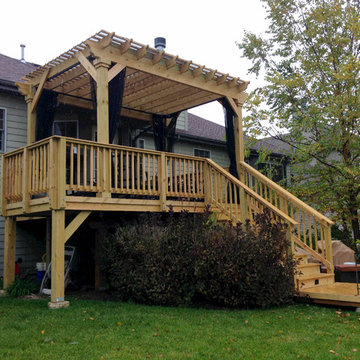 Deck with Pergola & Mosquito Curtains - Archadeck of Chicagoland