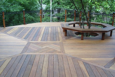 Inspiration for a large timeless backyard deck remodel in Chicago with no cover